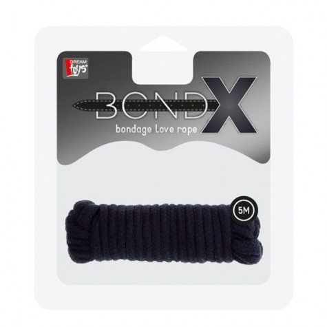 Чёрная веревка для связывания BONDX LOVE ROPE - 5 м.