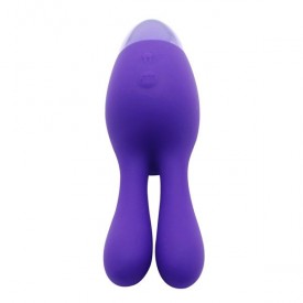 Фиолетовый вибратор INDULGENCE Rechargeable Dream Bunny - 15 см.