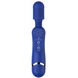 Синий универсальный массажер Silicone Massage Wand - 20 см.