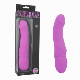 Фиолетовый вибратор Rechargeable Silicone Dildo - 21 см.