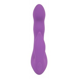 Фиолетовый вибромассажёр для внутренней и наружной стимуляции Purple Vibe G-Spot - 20 см.